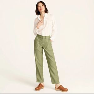 J Crew Pants City Fit Wide Leg Khaki Green Size 4S